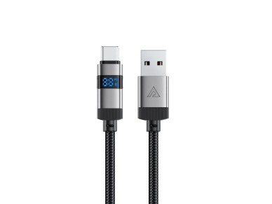 Acefast C15-04 USB-A - USB-C Cable with Display 480Mb/s 66W 1.2m - Black Acefast C15-04 USB-A - USB-C Cable with Display 480Mb/s 66W 1.2m - Black