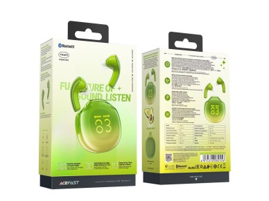 Fones de ouvido intra-auriculares sem fio Acefast T9 Bluetooth 5.3 - verde