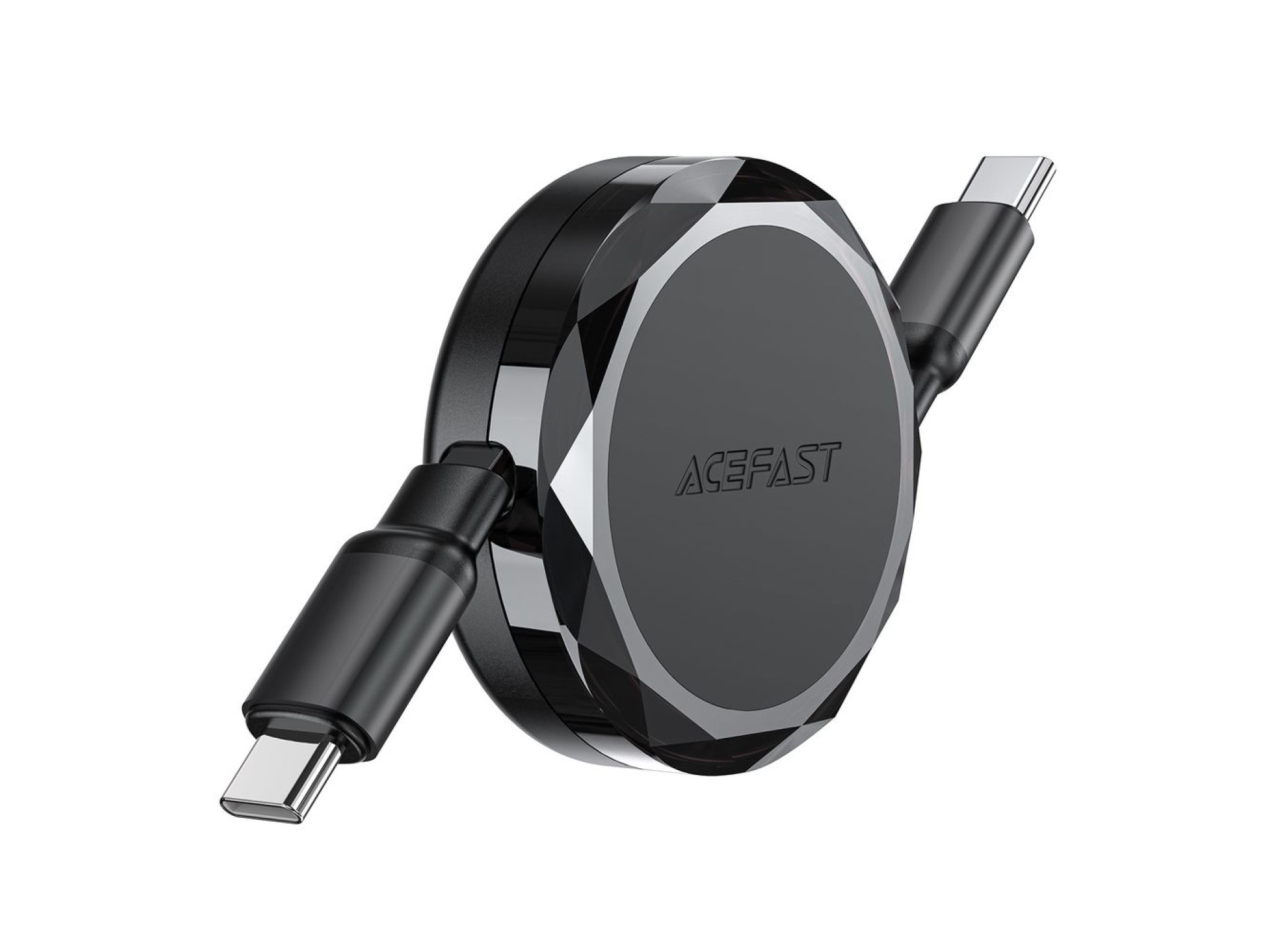 Acefast C13-03 USB-C - Cabo USB-C retrátil de 60 W - Preto