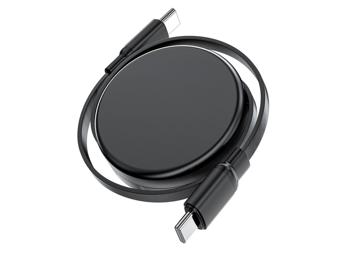 Acefast C13-03 USB-C - Cable USB-C retráctil de 60 W - Negro