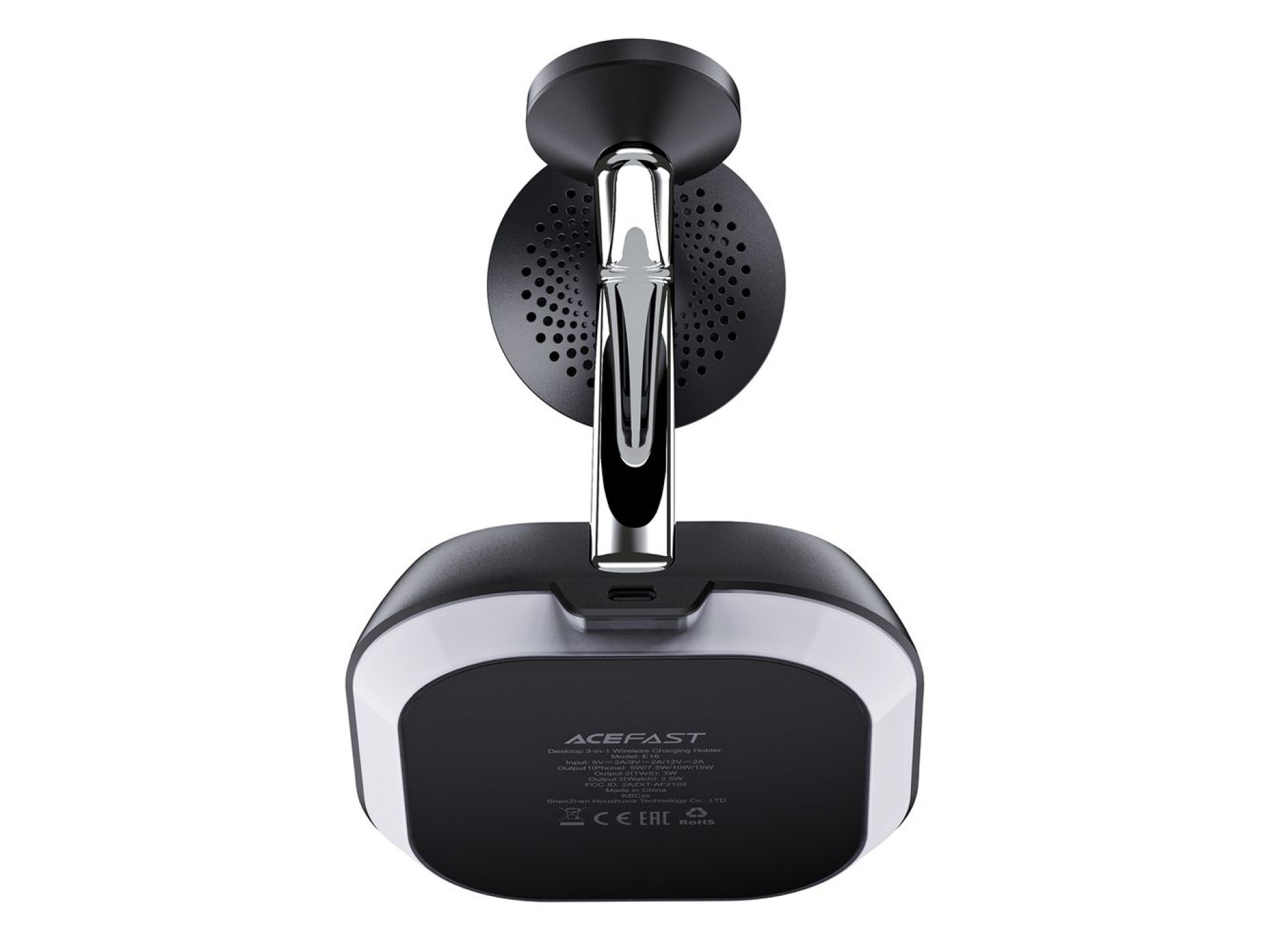 3in1 Acefast E16 15W inductive charging station for phone / headphones / watch - black
