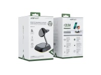 Estação de carregamento indutivo 3 em 1 Acefast E16 15W para celular/fones de ouvido/relógio - preta Estação de carregamento indutivo 3 em 1 Acefast E16 15W para celular/fones de ouvido/relógio - preta