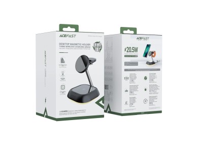 Estación de carga inductiva Acefast E16 3 en 1 de 15 W para teléfono, auriculares y reloj - negra Estación de carga inductiva Acefast E16 3 en 1 de 15 W para teléfono, auriculares y reloj - negra