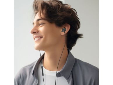 Fones de ouvido intra-auriculares Acefast L1 com conector Lightning, microfone e controle remoto de 
