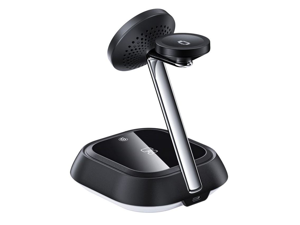 Estação de carregamento indutivo 3 em 1 Acefast E16 15W para celular/fones de ouvido/relógio - preta