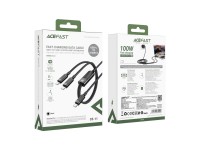 Acefast C5 USB-C - USB-C / USB-C 2in1 100W 480Mb/s cable - black Acefast C5 USB-C - USB-C / USB-C 2in1 100W 480Mb/s cable - black