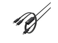 Acefast C5 USB-C - USB-C / USB-C 2in1 100W 480Mb/s cable - black Acefast C5 USB-C - USB-C / USB-C 2in1 100W 480Mb/s cable - black
