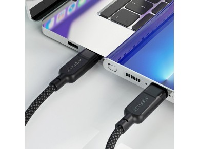 Cable Acefast C5 USB-C - USB-C / USB-C 2 en 1 de 100 W y 480 Mb/s - negro Cable Acefast C5 USB-C - USB-C / USB-C 2 en 1 de 100 W y 480 Mb/s - negro