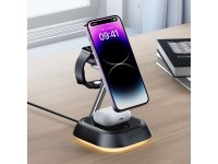 Estação de carregamento indutivo 3 em 1 Acefast E16 15W para celular/fones de ouvido/relógio - preta Estação de carregamento indutivo 3 em 1 Acefast E16 15W para celular/fones de ouvido/relógio - preta