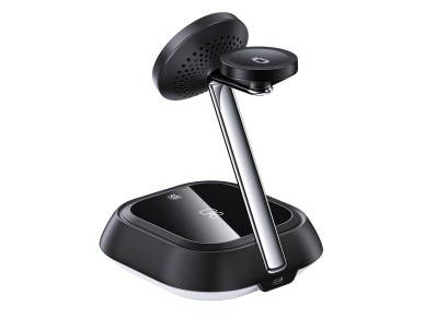 Estación de carga inductiva Acefast E16 3 en 1 de 15 W para teléfono, auriculares y reloj - negra Estación de carga inductiva Acefast E16 3 en 1 de 15 W para teléfono, auriculares y reloj - negra