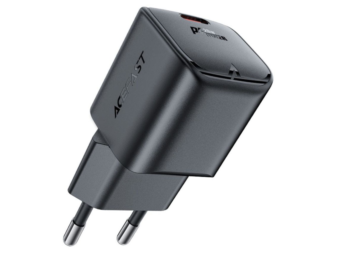 Cargador de pared Acefast A73 Mini PD de 20 W GaN USB-C - negro