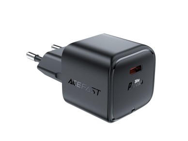 Acefast A77 Mini PD 30W GaN USB-C wall charger - black Acefast A77 Mini PD 30W GaN USB-C wall charger - black