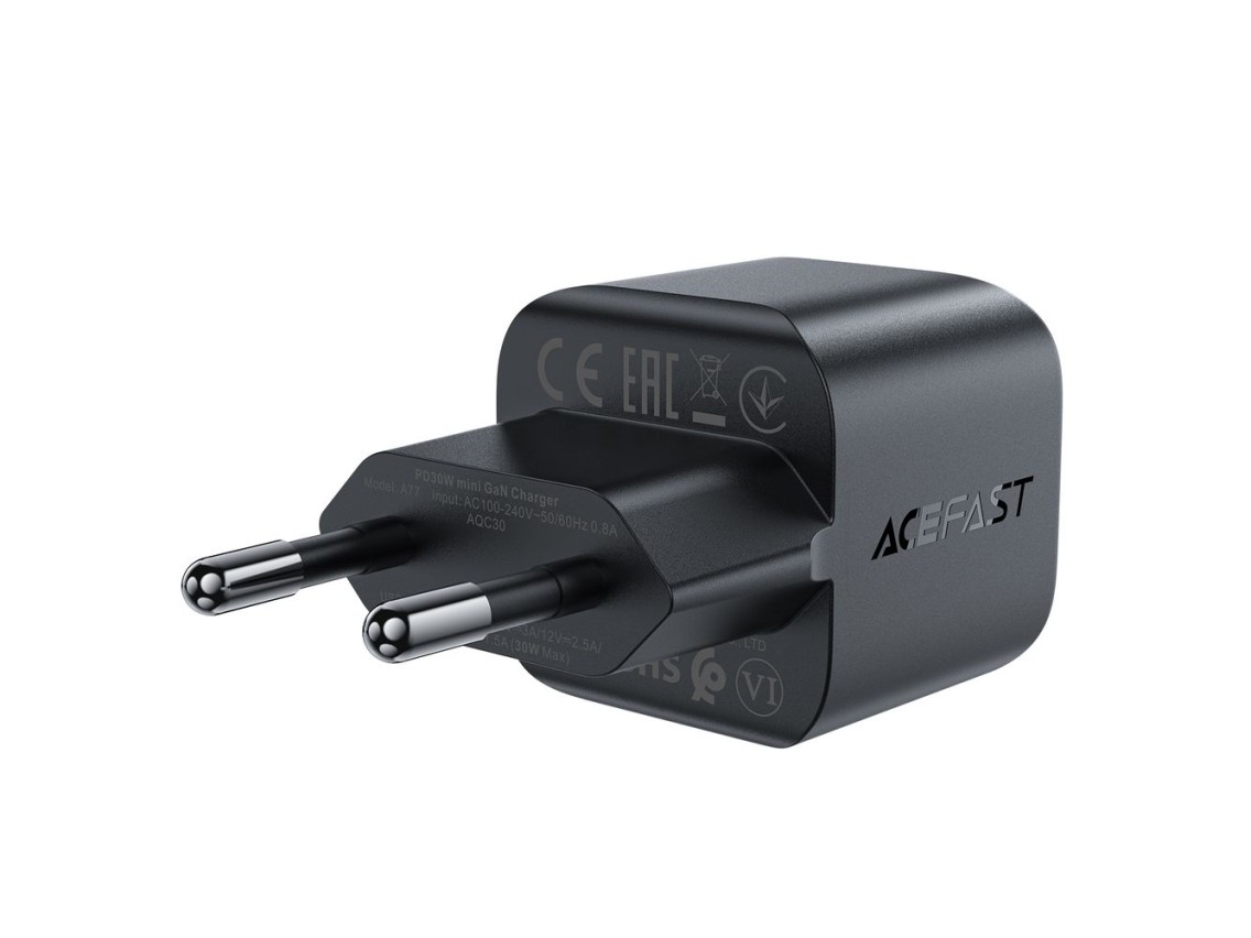 Acefast A77 Mini PD 30W GaN USB-C wall charger - black