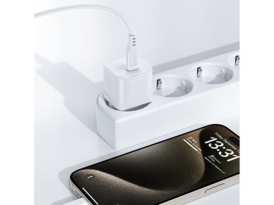 Carregador de parede Acefast A73 Mini PD 20W GaN + cabo USB-C - branco