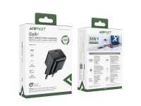 Acefast A77 Mini PD 30W GaN USB-C wall charger - black Acefast A77 Mini PD 30W GaN USB-C wall charger - black