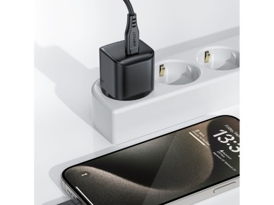 Acefast A77 Mini PD 30W GaN USB-C wall charger - black Acefast A77 Mini PD 30W GaN USB-C wall charger - black
