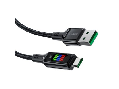 Acefast C7-04 USB-A USB-C 60W 1.2m cable with display - black Acefast C7-04 USB-A USB-C 60W 1.2m cable with display - black
