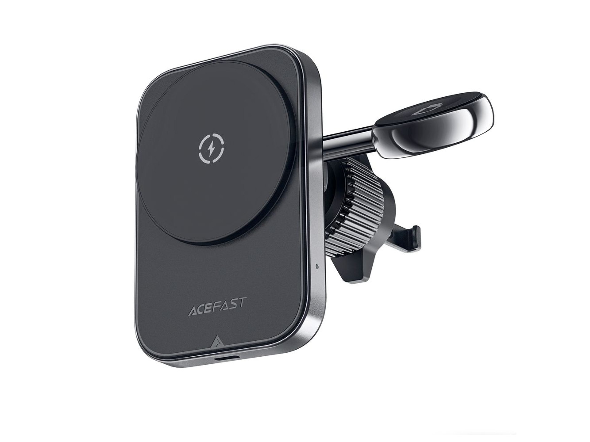 Acefast D18 car holder with MagSafe / Qi inductive charger + USB-A USB-C cable - black