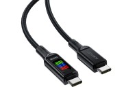 Cabo Acefast C7-03 USB-C de 100 W e 1,2 m com display - preto