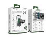 Acefast D18 car holder with MagSafe / Qi inductive charger + USB-A USB-C cable - black