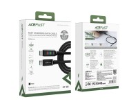 Cabo Acefast C7-03 USB-C de 100 W e 1,2 m com display - preto
