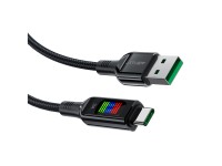 Cabo Acefast C7-04 USB-A USB-C 60W 1,2m com display - preto Cabo Acefast C7-04 USB-A USB-C 60W 1,2m com display - preto