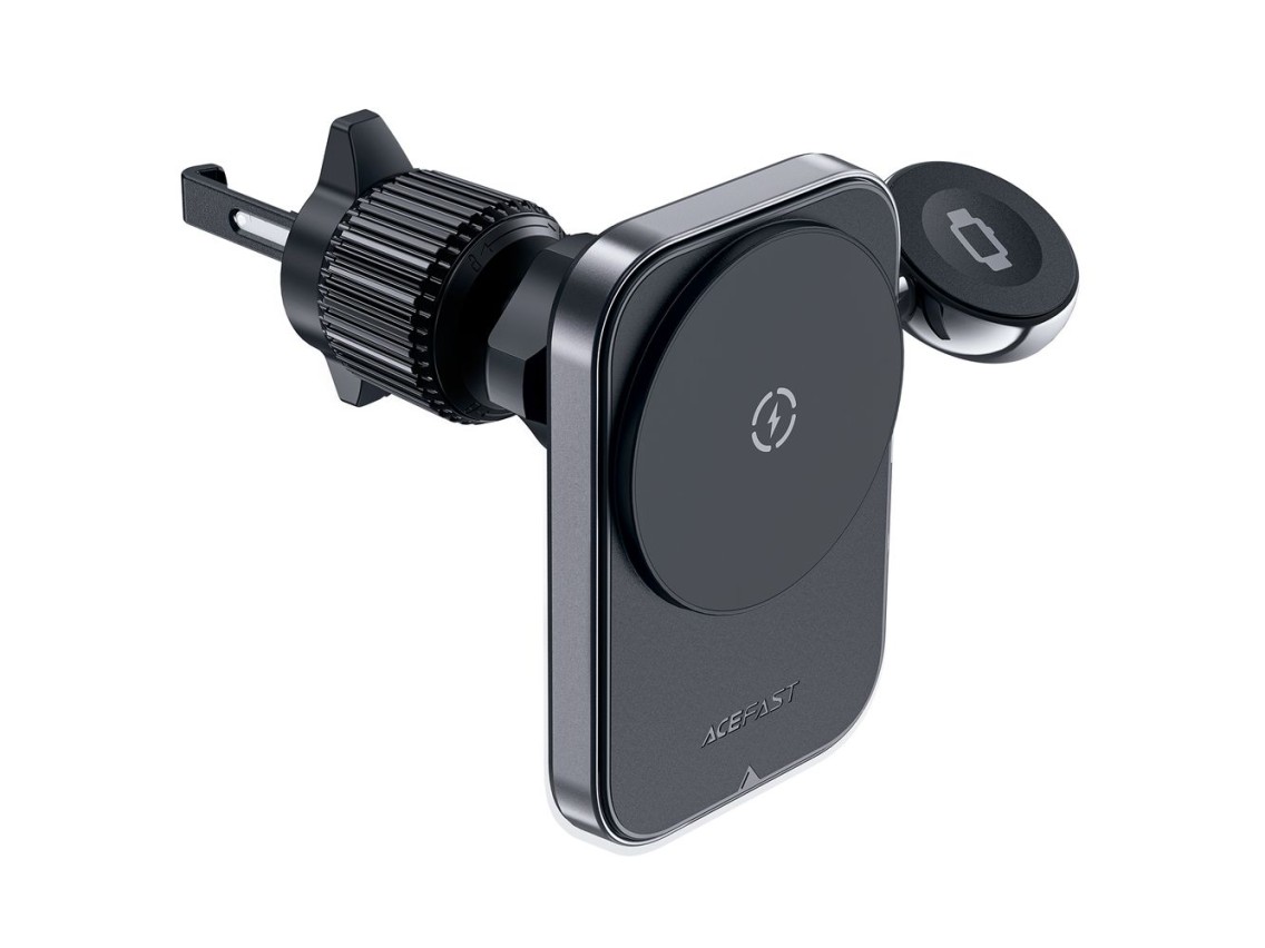 Acefast D18 car holder with MagSafe / Qi inductive charger + USB-A USB-C cable - black