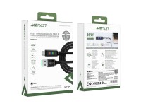 Cabo Acefast C7-04 USB-A USB-C 60W 1,2m com display - preto Cabo Acefast C7-04 USB-A USB-C 60W 1,2m com display - preto