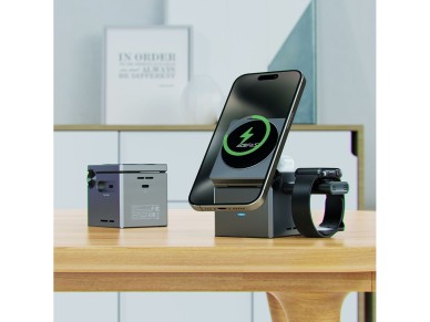 Acefast E18 Rubik's Cube 3 in 1 Inductive Charger - Black Acefast E18 Rubik's Cube 3 in 1 Inductive Charger - Black