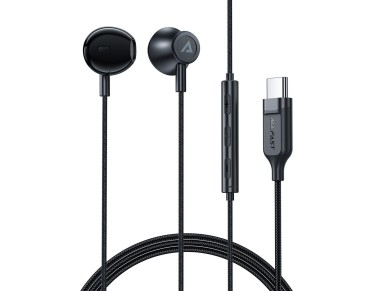 Fones de ouvido intra-auriculares Acefast L2 com conector USB-C, microfone e controle remoto de 1,2 