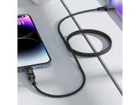Cabo Acefast C7-04 USB-A USB-C 60W 1,2m com display - preto Cabo Acefast C7-04 USB-A USB-C 60W 1,2m com display - preto