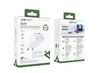 Cargador de pared Acefast A77 Mini PD de 30 W GaN + cable USB-C - blanco Cargador de pared Acefast A77 Mini PD de 30 W GaN + cable USB-C - blanco