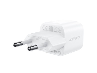 Acefast A77 Mini PD 30W GaN wall charger + USB-C cable - white Acefast A77 Mini PD 30W GaN wall charger + USB-C cable - white