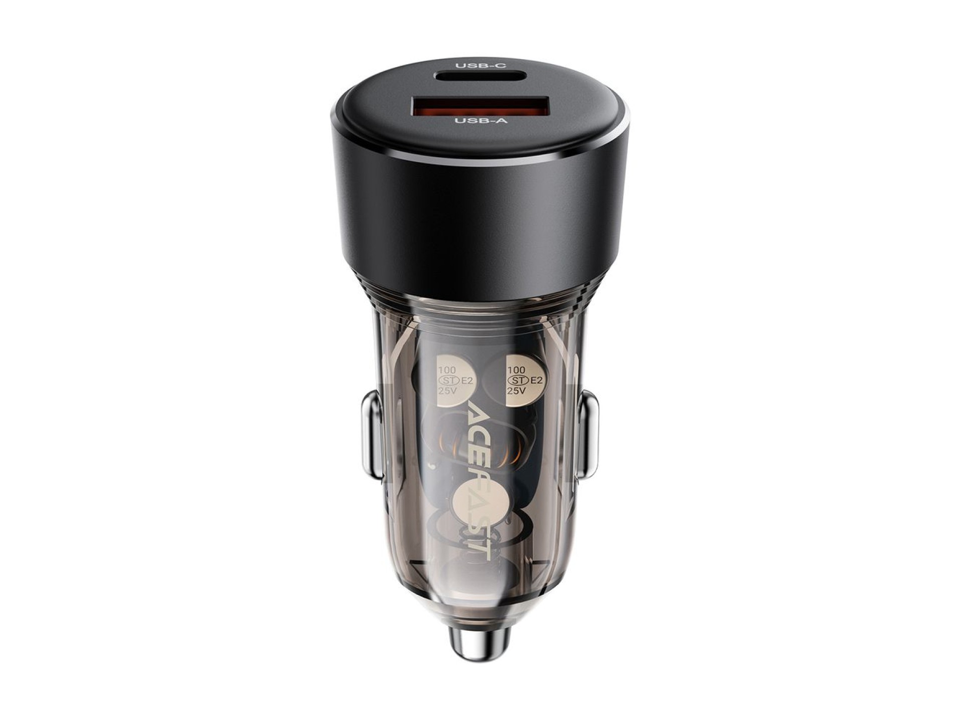 Cargador de coche Acefast B12 de 60 W USB-A / USB-C - negro