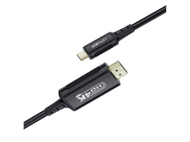 Cabo de vídeo Acefast C1 USB-C/HDMI 4K 60Hz HDR 1,8m - Preto Cabo de vídeo Acefast C1 USB-C/HDMI 4K 60Hz HDR 1,8m - Preto