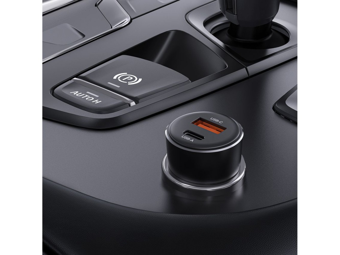 Carregador veicular Acefast B12 60W USB-A / USB-C - preto