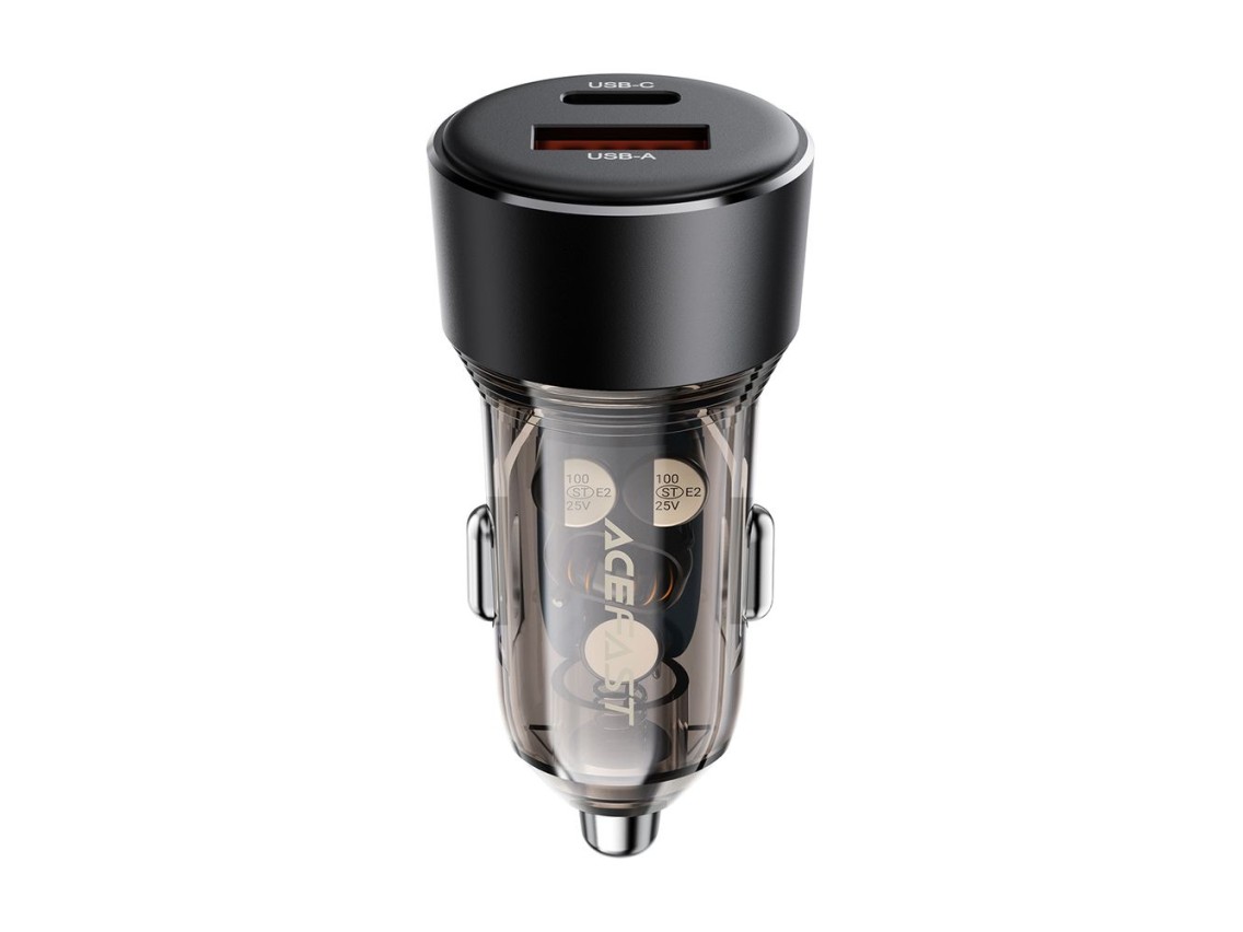 Carregador veicular Acefast B12 60W USB-A / USB-C - preto