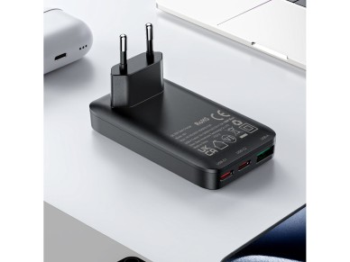 Acefast A100 65W GaN 2 USB-C+ USB-A Charger Ultra Slim - Black Acefast A100 65W GaN 2 USB-C+ USB-A Charger Ultra Slim - Black
