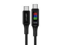 Cabo Acefast C7-03 USB-C de 100 W e 1,2 m com display - preto