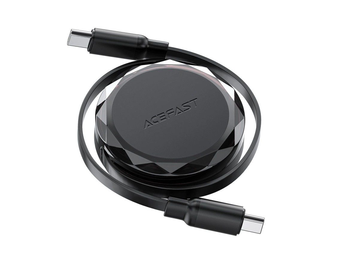 Acefast C13-03 USB-C - Cable USB-C retráctil de 60 W - Negro