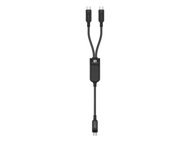 Cable Acefast C5 USB-C - USB-C / USB-C 2 en 1 de 100 W y 480 Mb/s - negro Cable Acefast C5 USB-C - USB-C / USB-C 2 en 1 de 100 W y 480 Mb/s - negro