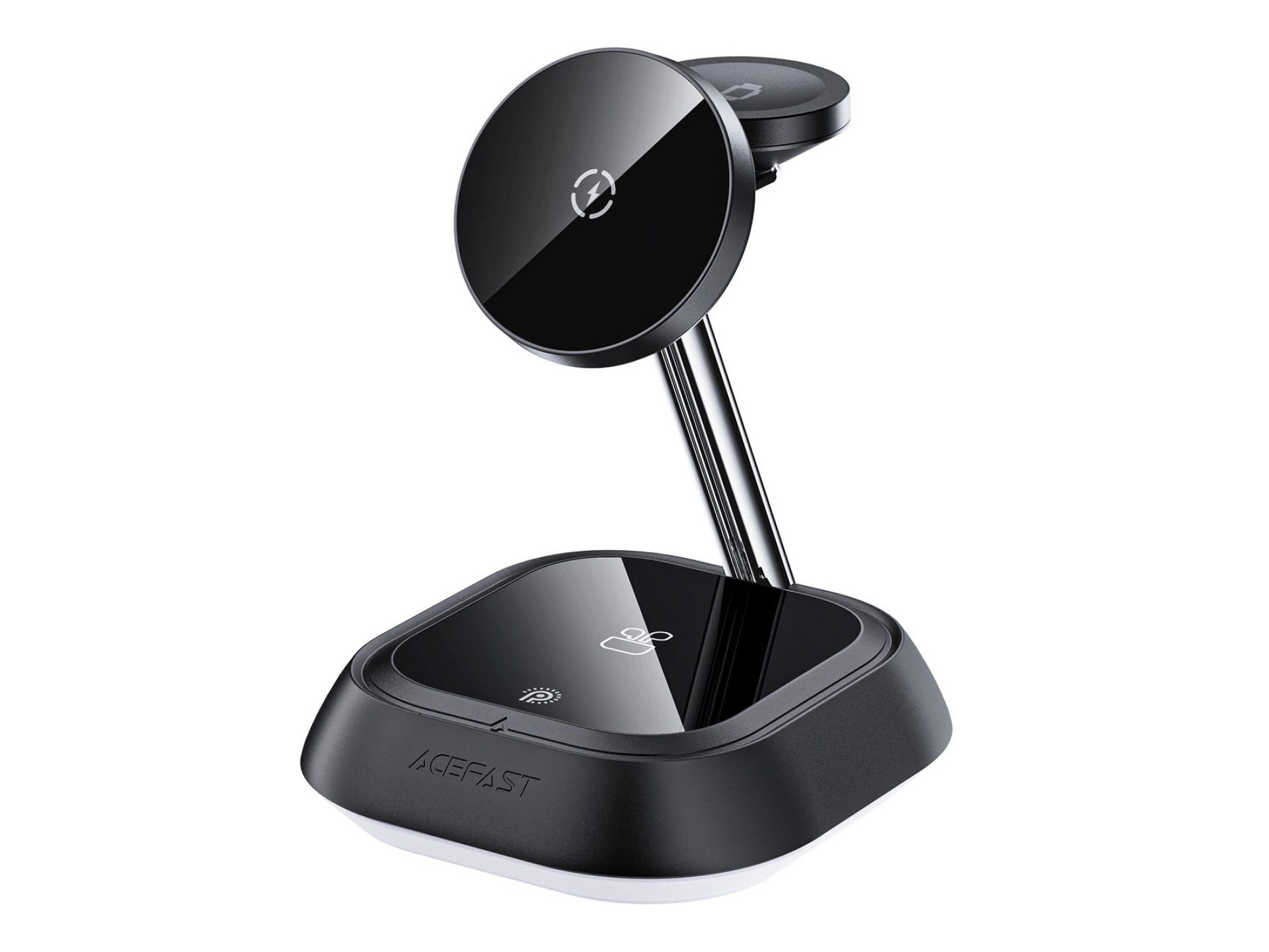 3in1 Acefast E16 15W inductive charging station for phone / headphones / watch - black