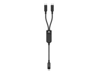 Cable Acefast C5 USB-C - USB-C / USB-C 2 en 1 de 100 W y 480 Mb/s - negro