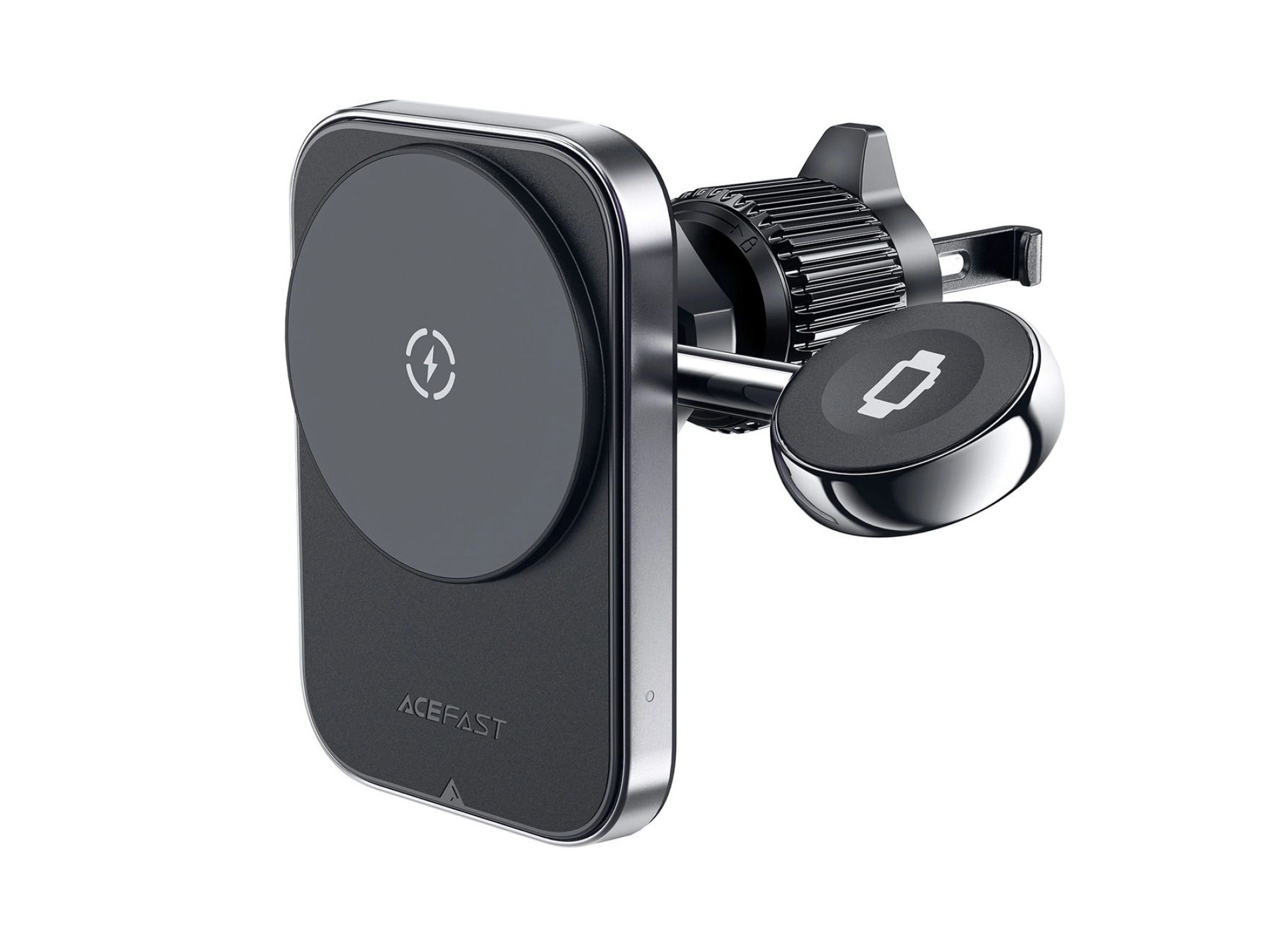 Acefast D18 car holder with MagSafe / Qi inductive charger + USB-A USB-C cable - black