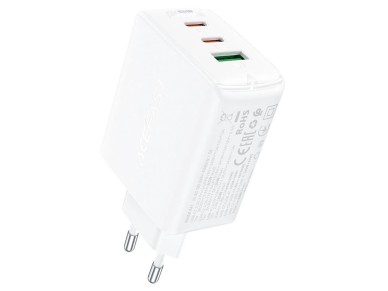 Acefast fast charger GaN (2x USB-C / USB-A) PPS / PD / QC4+ 65W white (A41) Acefast fast charger GaN (2x USB-C / USB-A) PPS / PD / QC4+ 65W white (A41)