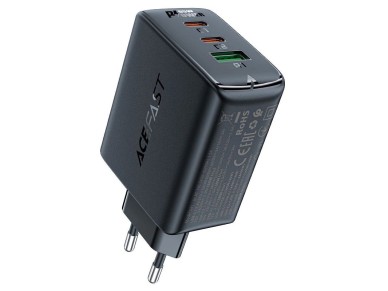 Acefast fast charger GaN (2xUSB-C / USB-A) PPS / PD / QC4+ 65W black (A41) Acefast fast charger GaN (2xUSB-C / USB-A) PPS / PD / QC4+ 65W black (A41)