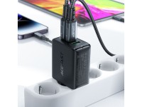 Carregador rápido Acefast GaN (2xUSB-C / USB-A) PPS / PD / QC4+ 65W preto (A41) Carregador rápido Acefast GaN (2xUSB-C / USB-A) PPS / PD / QC4+ 65W preto (A41)