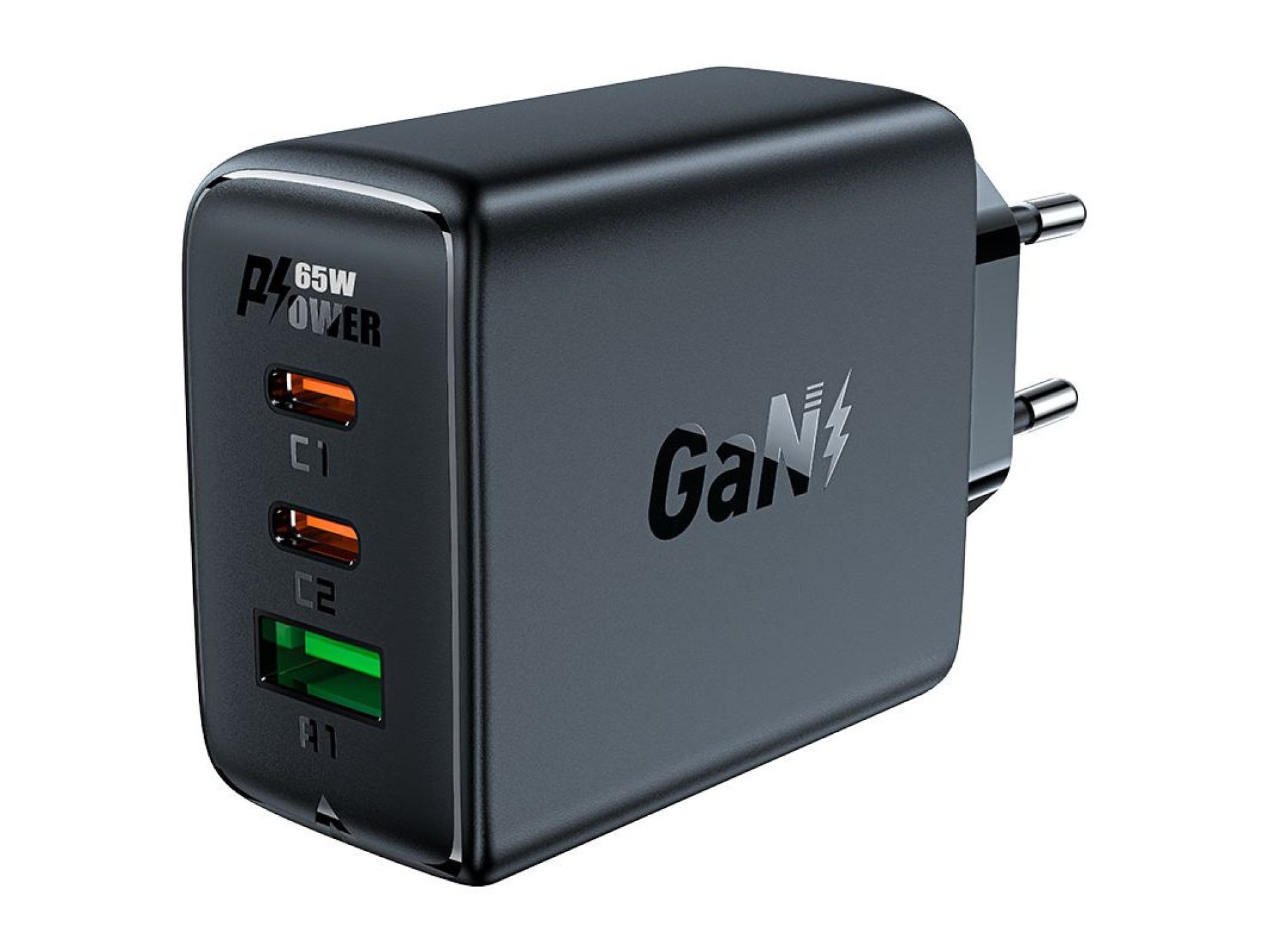 Carregador rápido Acefast GaN (2xUSB-C / USB-A) PPS / PD / QC4+ 65W preto (A41)