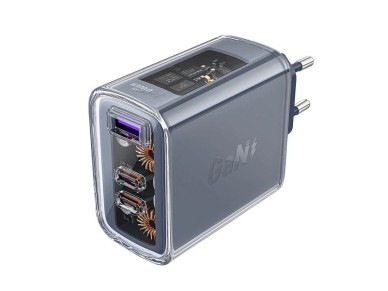 Acefast charger GaN 65W 3 ports (1xUSB, 2xUSB C) gray (A45) Acefast charger GaN 65W 3 ports (1xUSB, 2xUSB C) gray (A45)