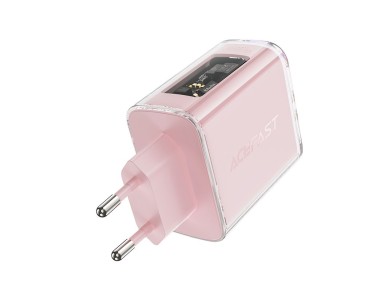 Acefast charger GaN 65W 3 ports (1xUSB, 2xUSB C) pink (A45) Acefast charger GaN 65W 3 ports (1xUSB, 2xUSB C) pink (A45)